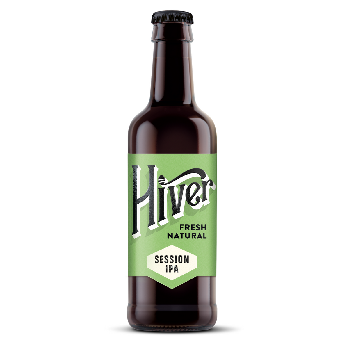 Single bottle of Hiver Session IPA showing front label on white background