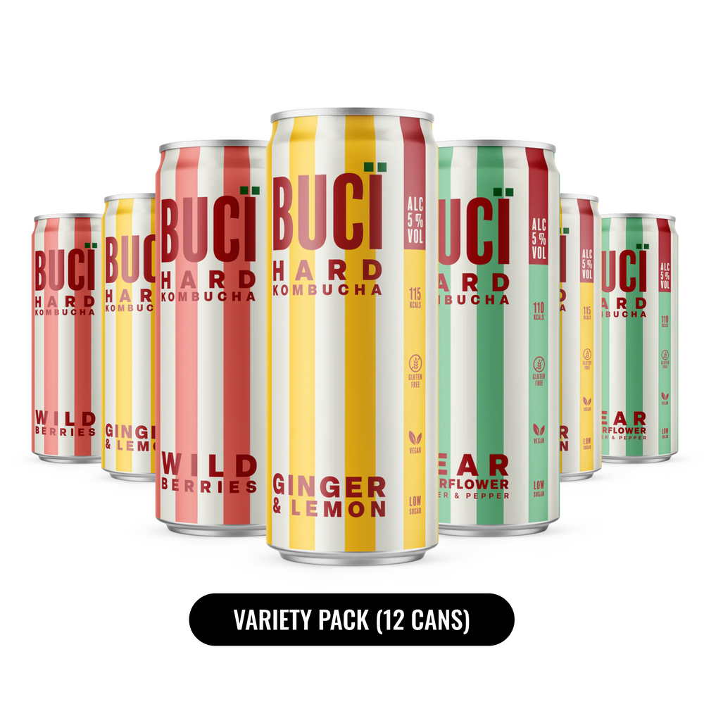 Hard Kombucha Variety Pack (12 x 330ml) – 5% ABV Alcoholic Kombucha