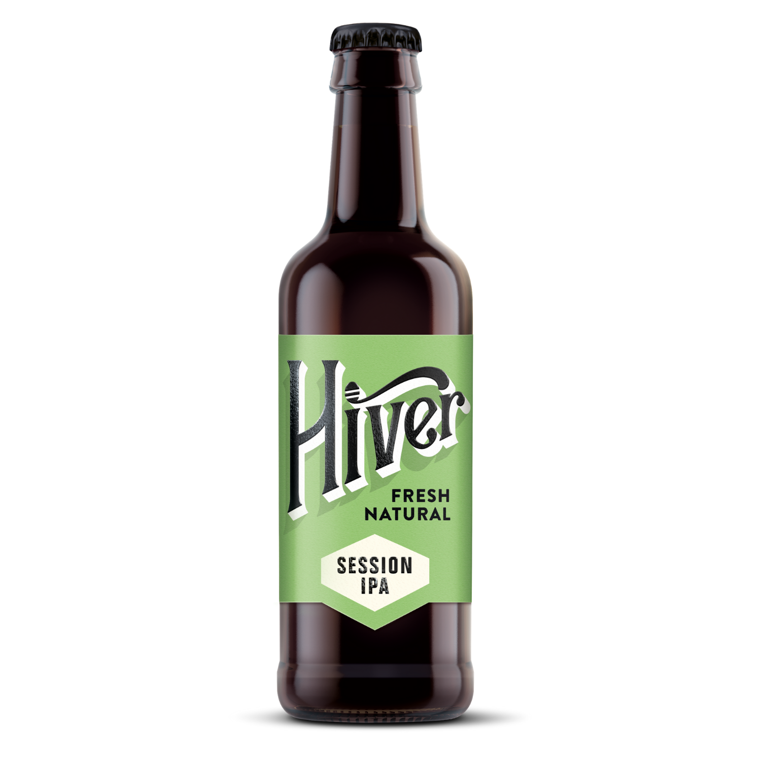 Single bottle of Hiver Session IPA showing front label on white background