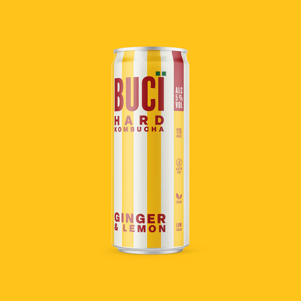 Ginger & Lemon Hard Kombucha - 12 x 330ml Cans | 5% ABV